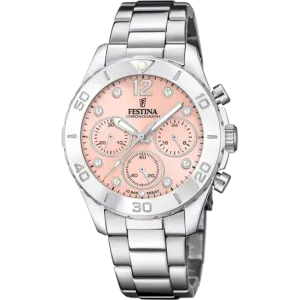 Festina Boyfriend Collection Ladies Pink Dial Stainless Steel Watch