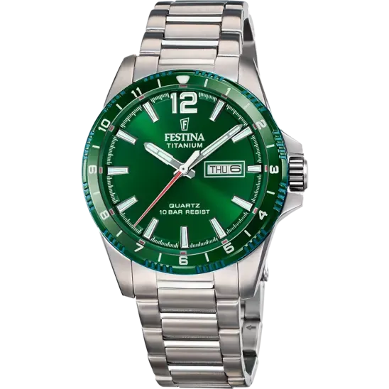 Festina Titanium Gents Green Dial Watch