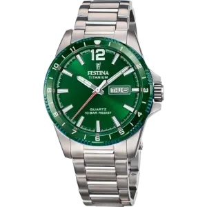 Festina Titanium Gents Green Dial Watch