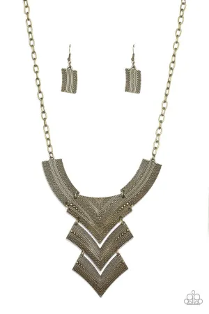 Fiercely Pharaoh Brass
Necklace Paparazzi