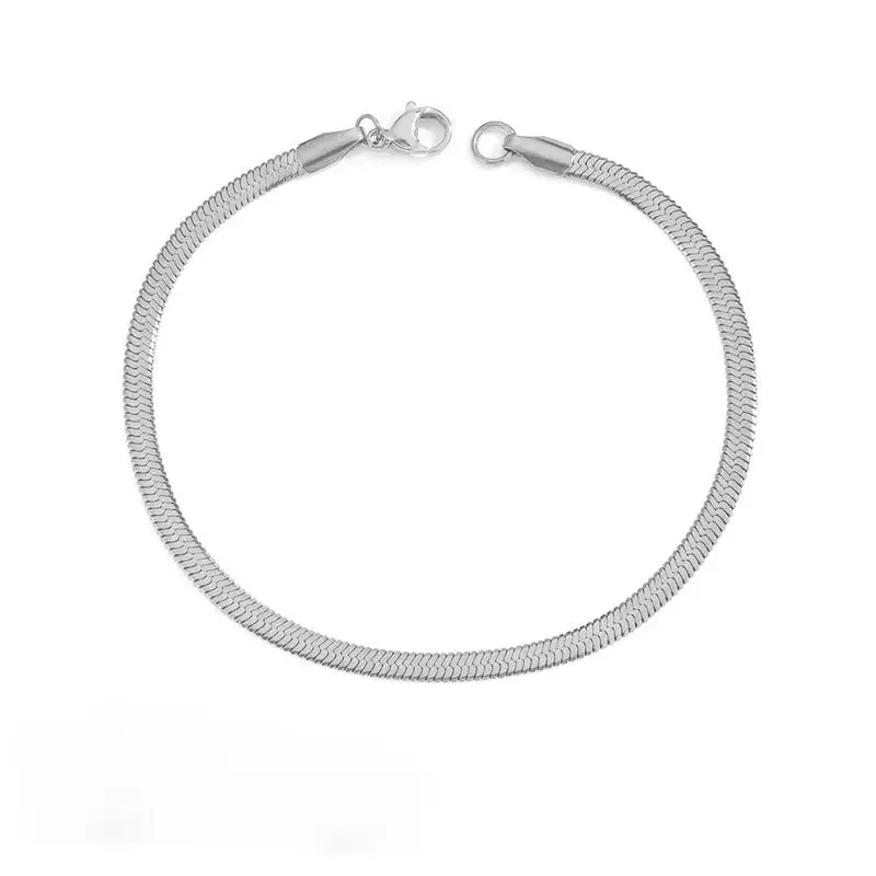 Flat Snake Bracelet: Titanium Steel U-Shape Design for Women