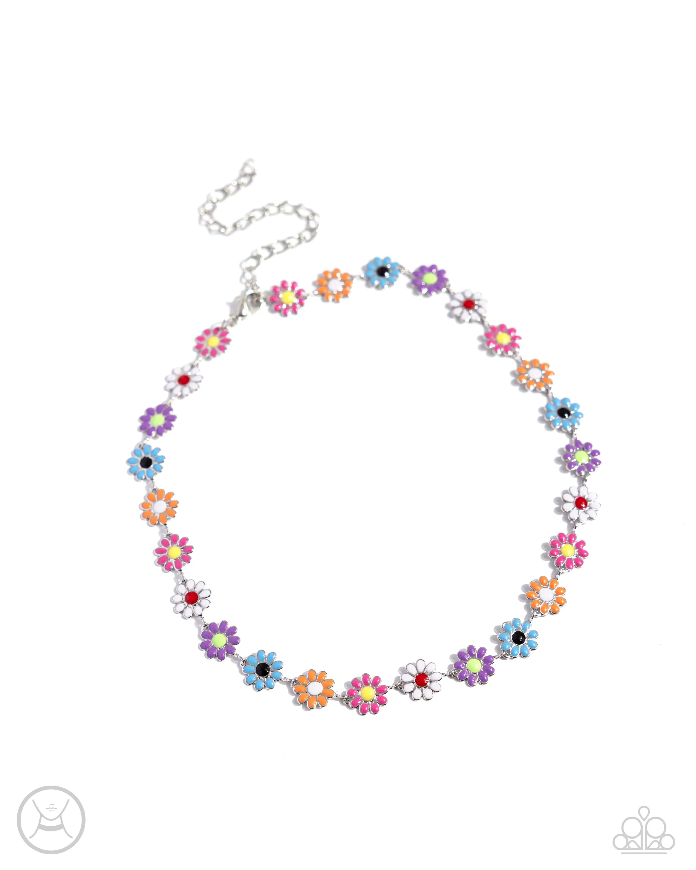 Floral Falsetto - Multi - Colorful Painted Flower Paparazzi Choker Necklace