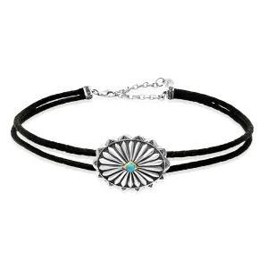 Flower Turquoise Concho Choker