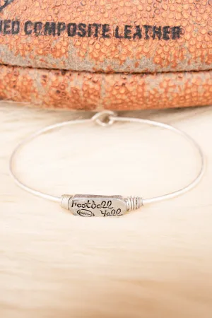 Football Yall Silvertone Wire Bracelet
