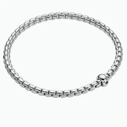 Fope Eka 18k White Gold Flex'It Black Diamond Bracelet - Large