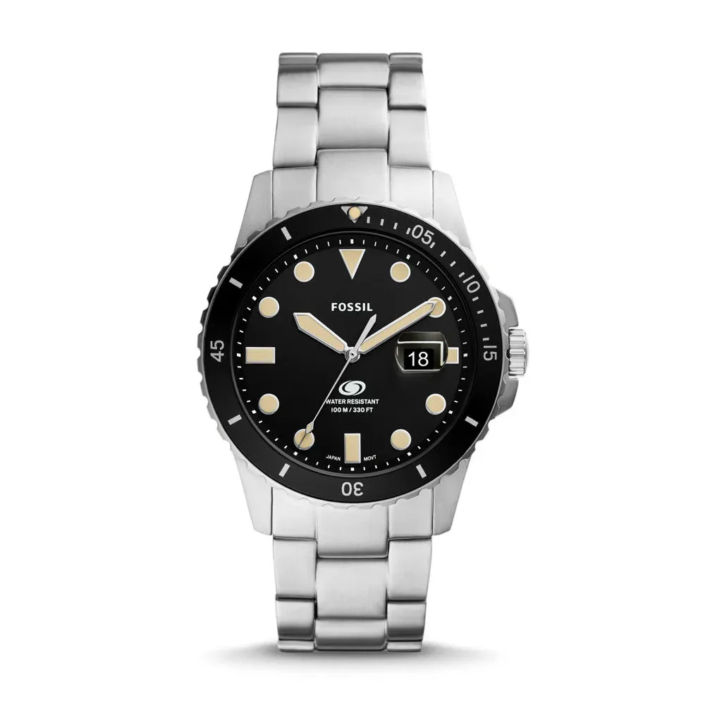 Fossil Blue Gents Three-Hand Date Stainless Steel Watch