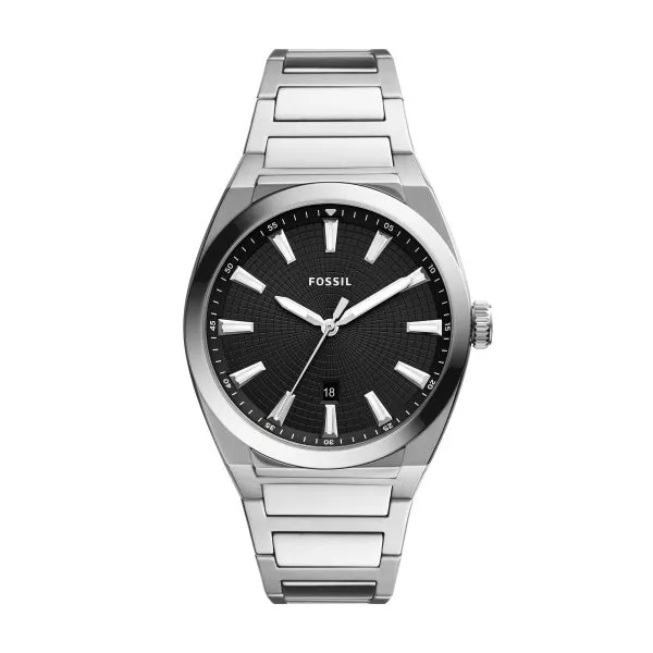Fossil Men s Everett Three-Hand Date Stainless Steel Watch FS5821