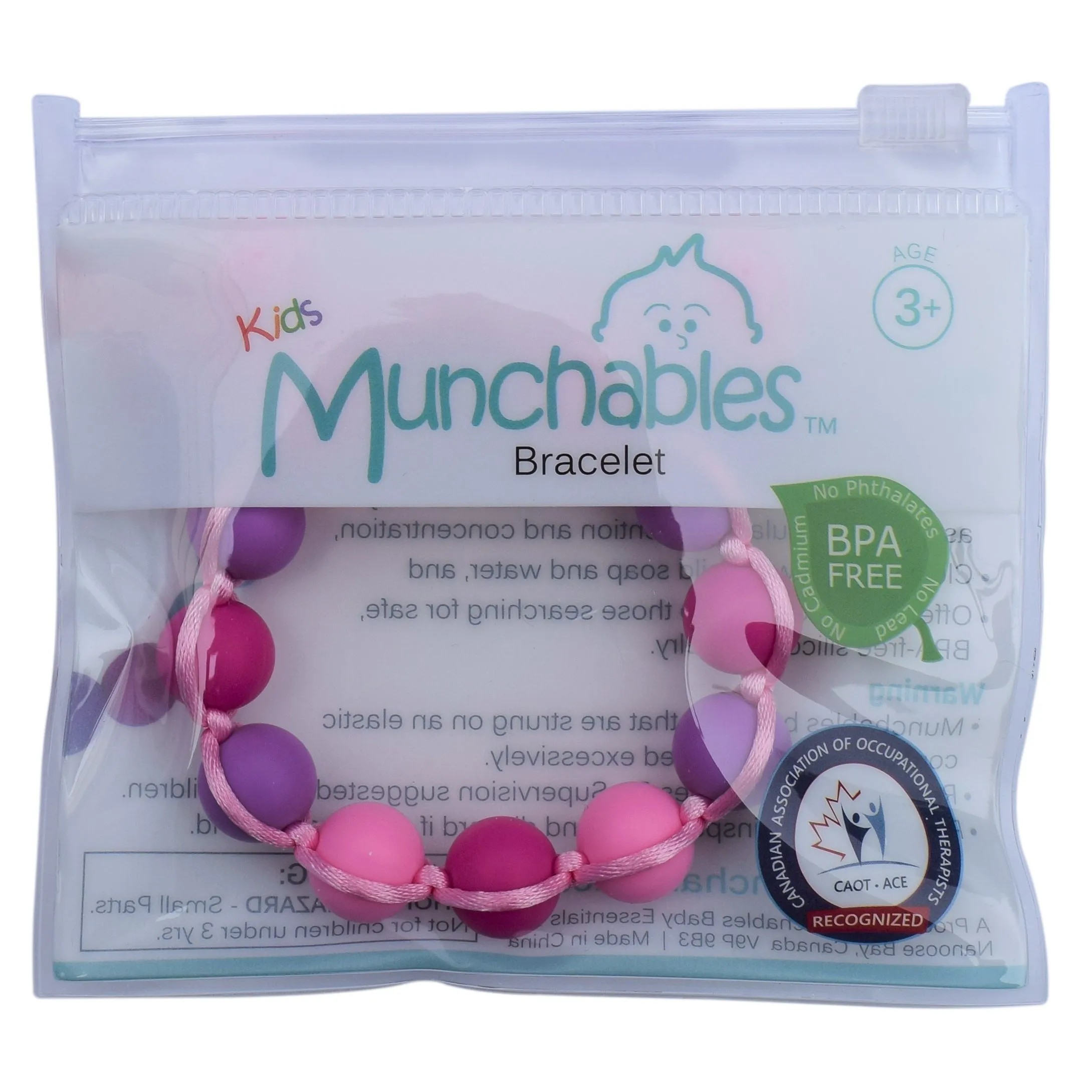Fuchsia/Aqua/Pink Chew Bracelet