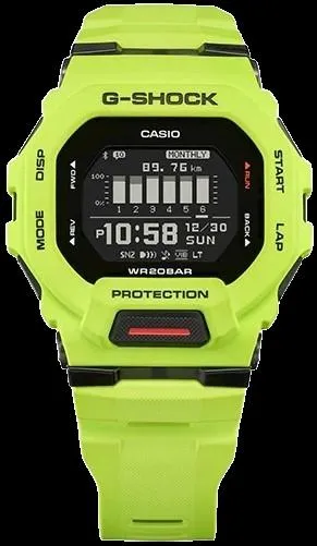 G-Shock Square-Face Vital-Bright Orange-Grey Watch