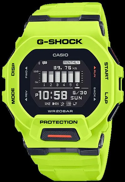 G-Shock Square-Face Vital-Bright Orange-Grey Watch