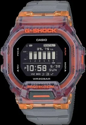 G-Shock Square-Face Vital-Bright Orange-Grey Watch