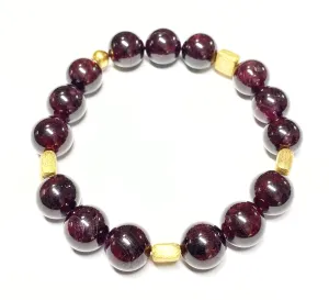 Garnet Stack and Burgundy Stretch Layering Bracelet