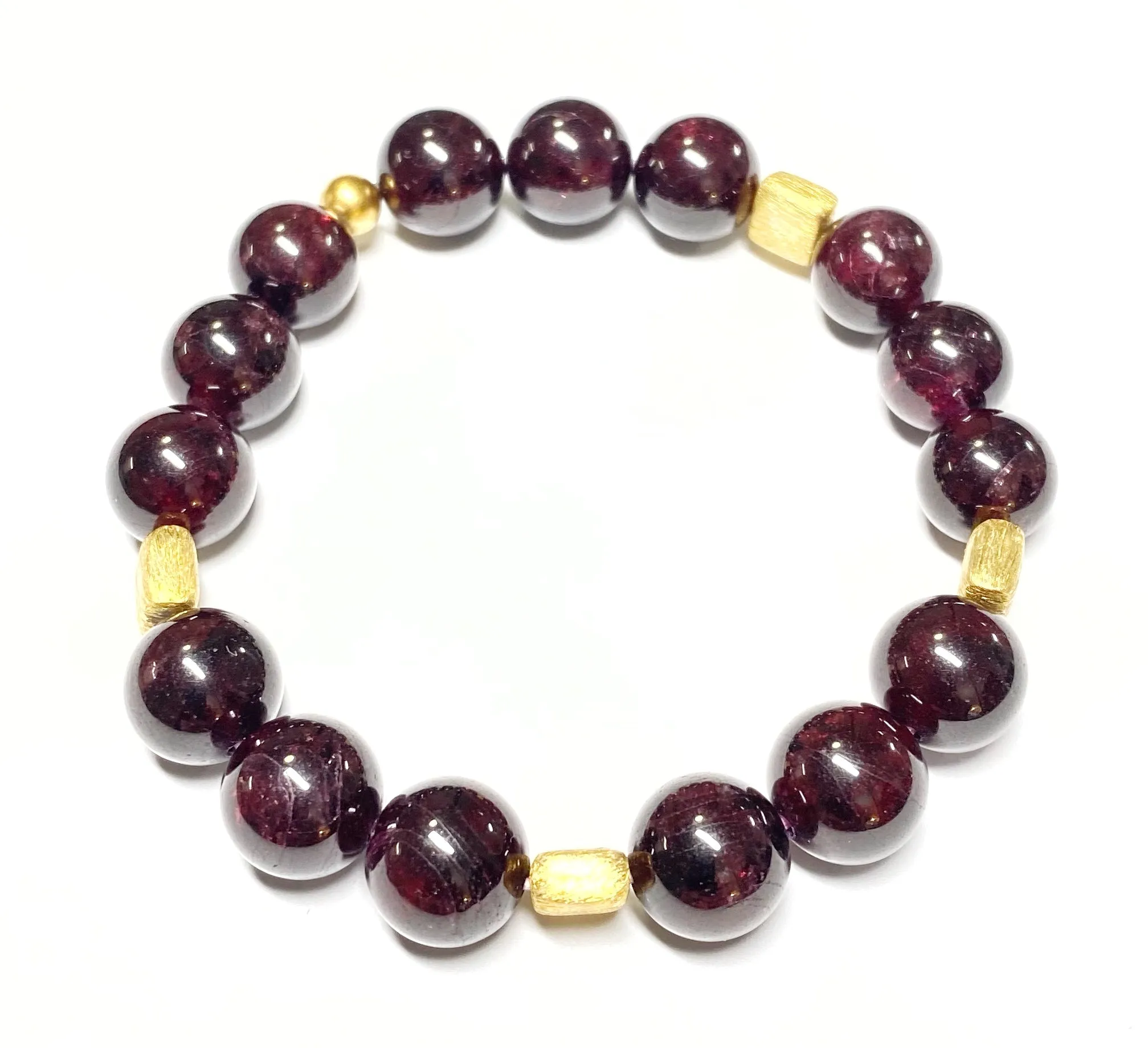 Garnet Stack and Burgundy Stretch Layering Bracelet