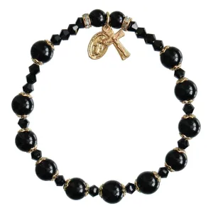 Genuine Black Onyx Rosary Bracelet (8 mm)