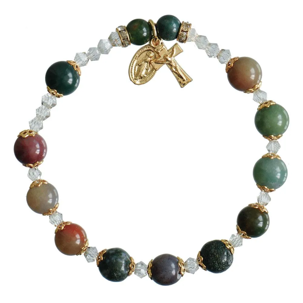 Genuine Multi-color Onyx Rosary Bracelet (8 mm)