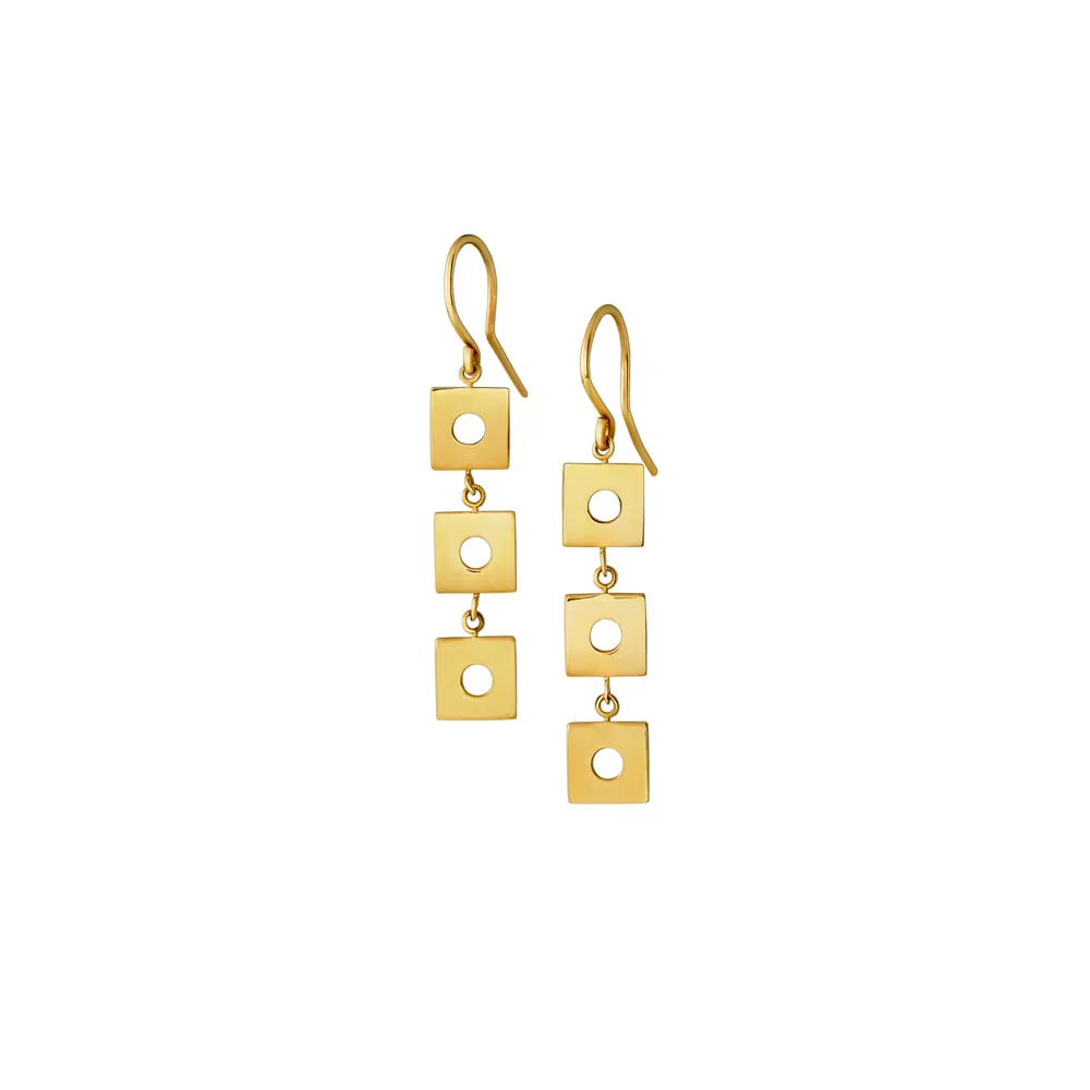Geo 3 Drop Earrings