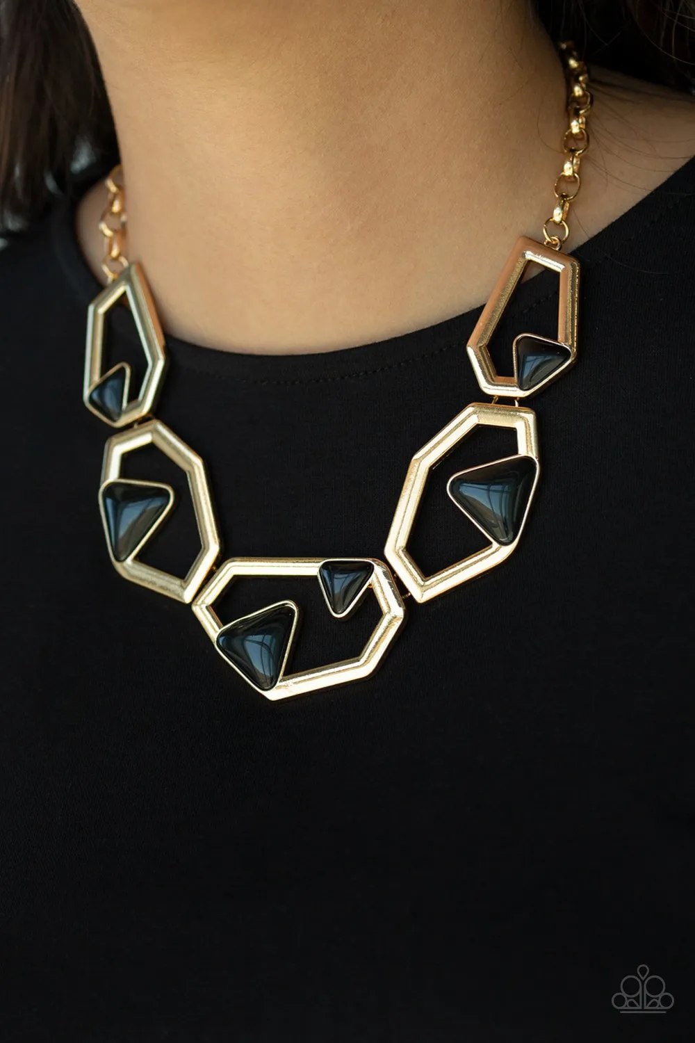 GEO-ing, GEO-ing, Gone Gold Necklace Paparazzi