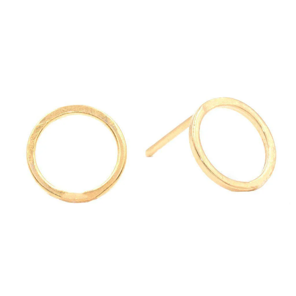 Geometric Circle Studs in Gold
