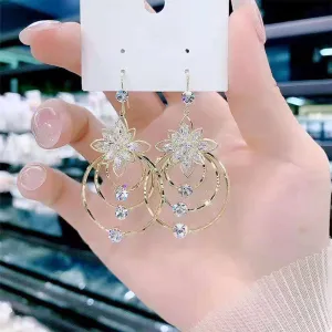 Geometric crystal glass earrings