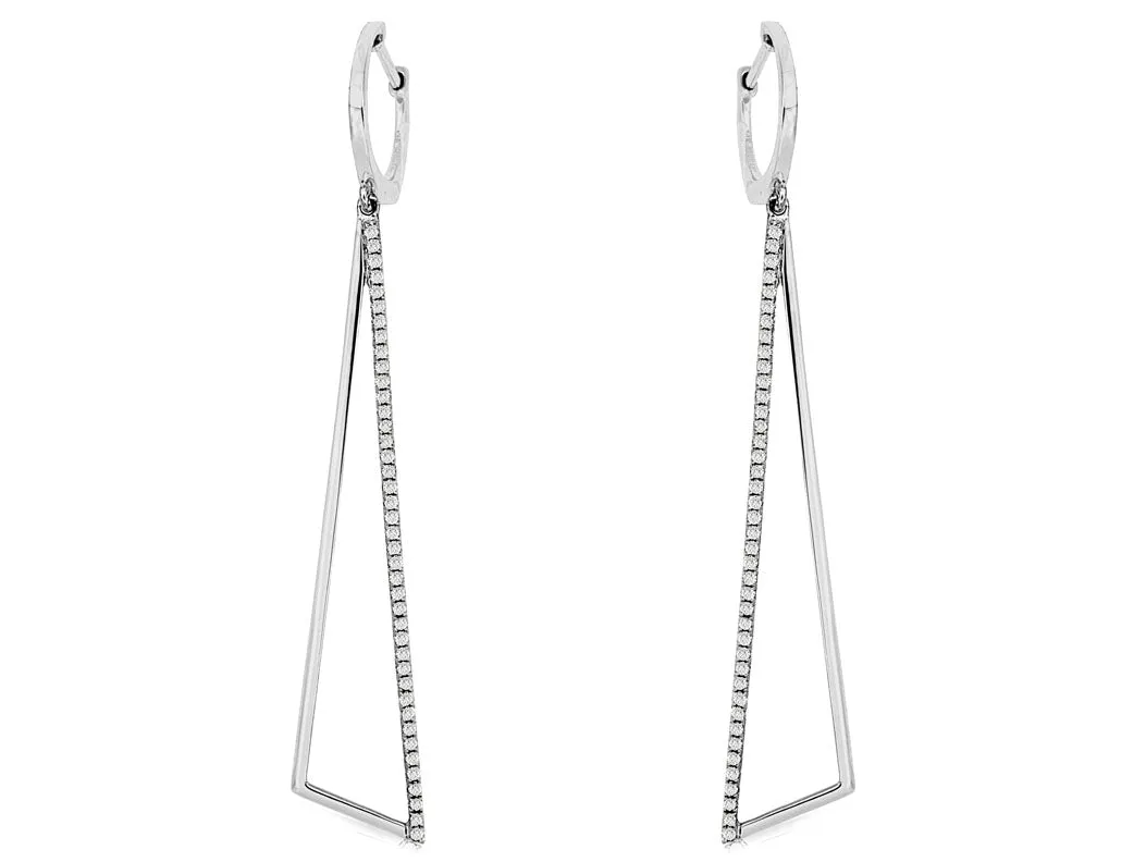 Geometric Design Open Diamond Dangle Earrings
