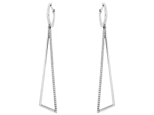 Geometric Design Open Diamond Dangle Earrings