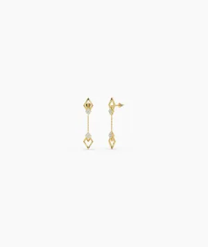 Geometric Diamond Drop Earrings