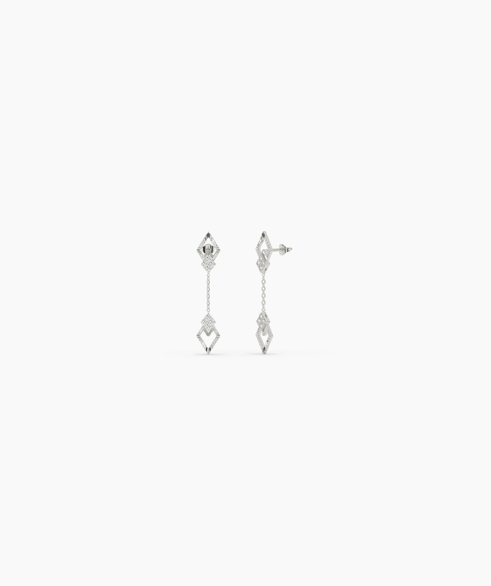 Geometric Diamond Drop Earrings