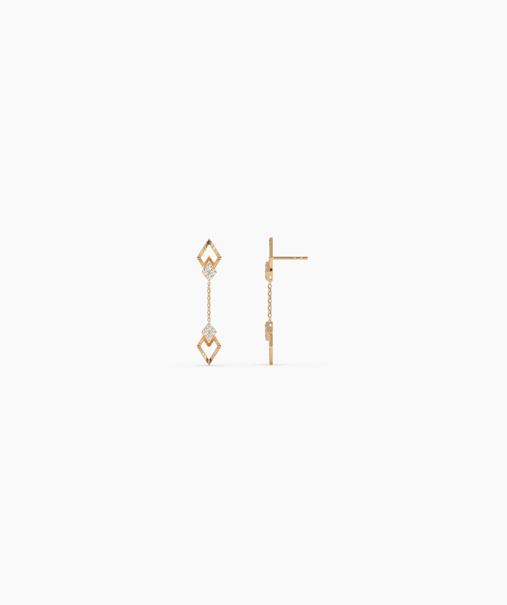 Geometric Diamond Drop Earrings