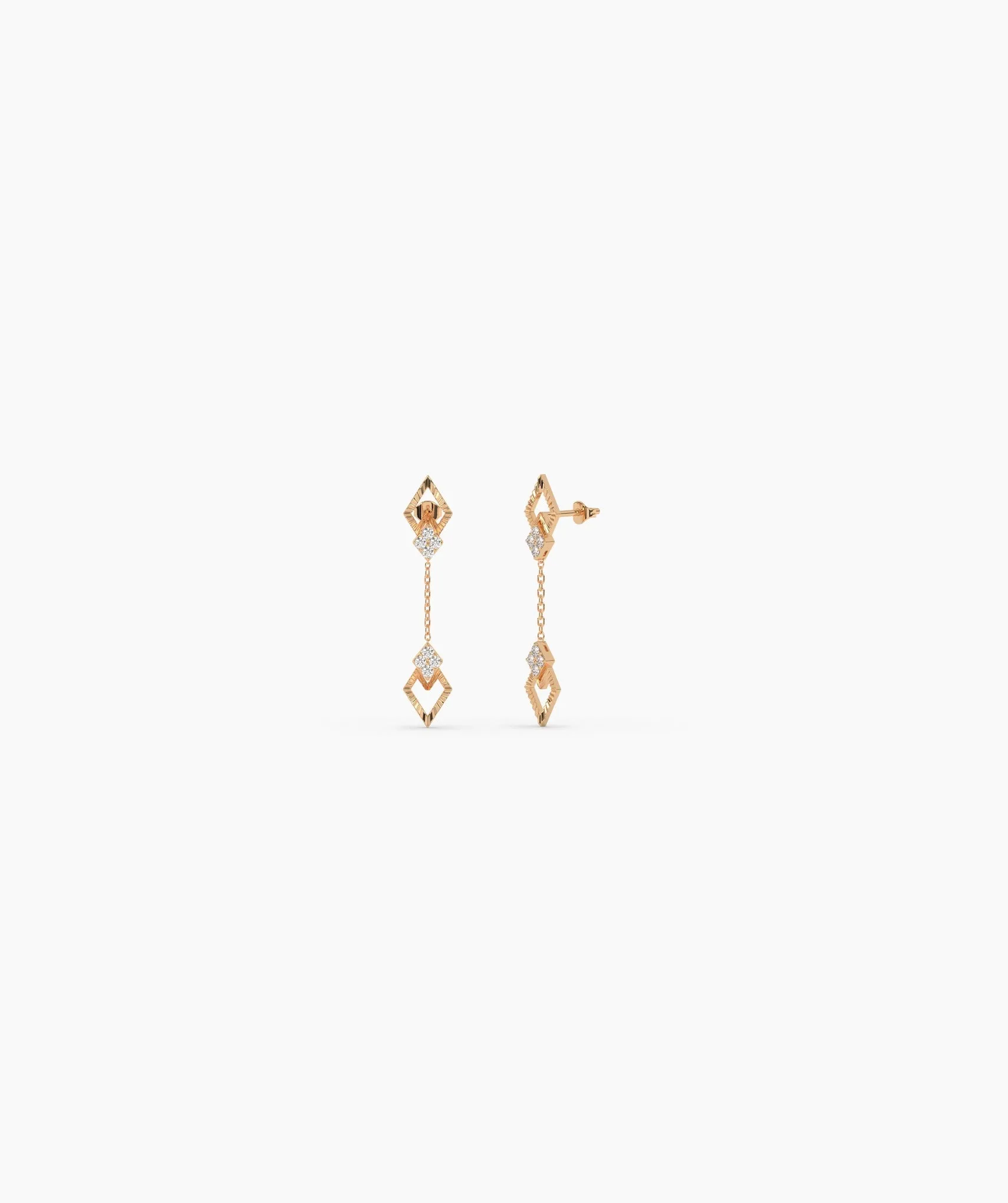 Geometric Diamond Drop Earrings