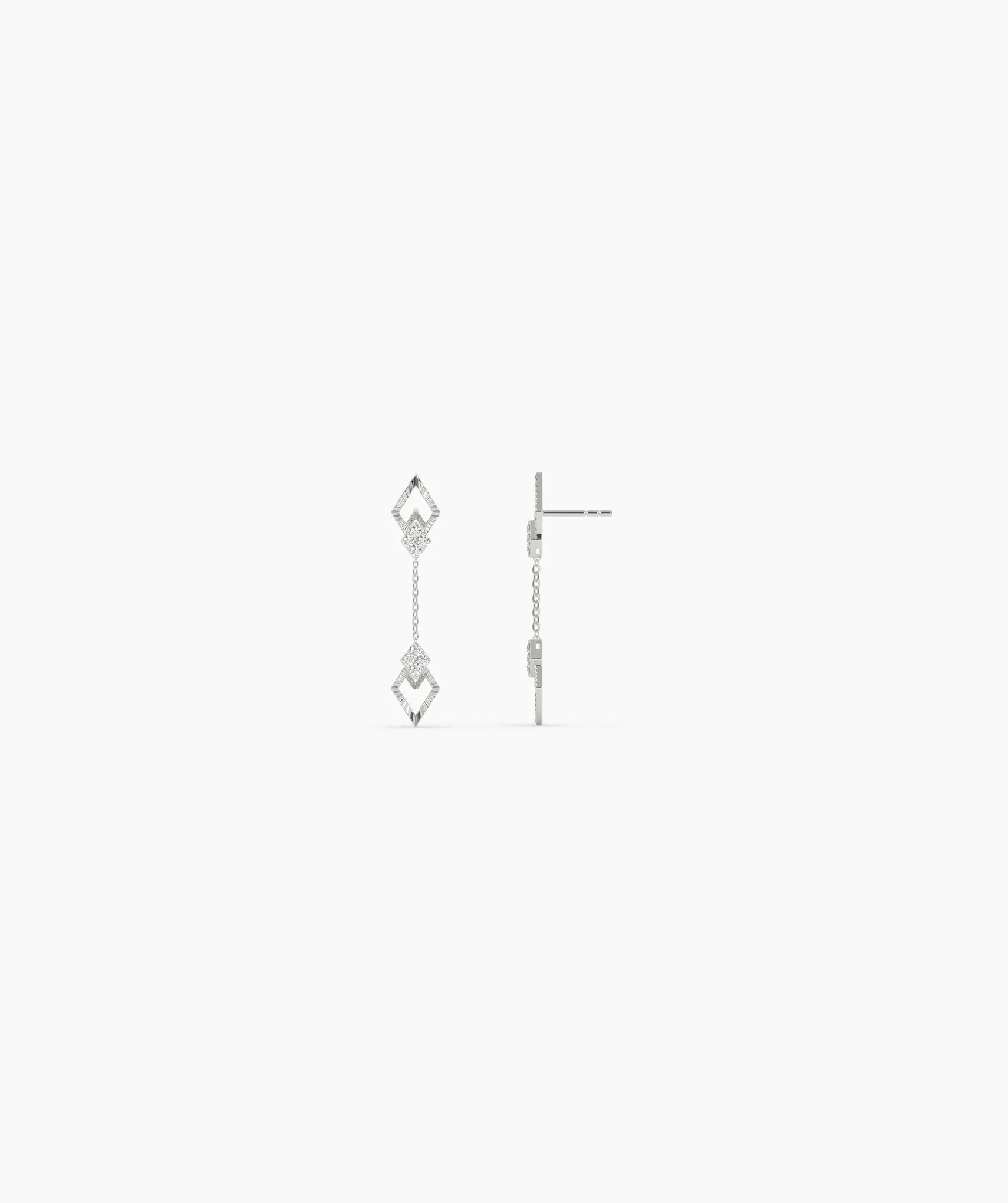 Geometric Diamond Drop Earrings