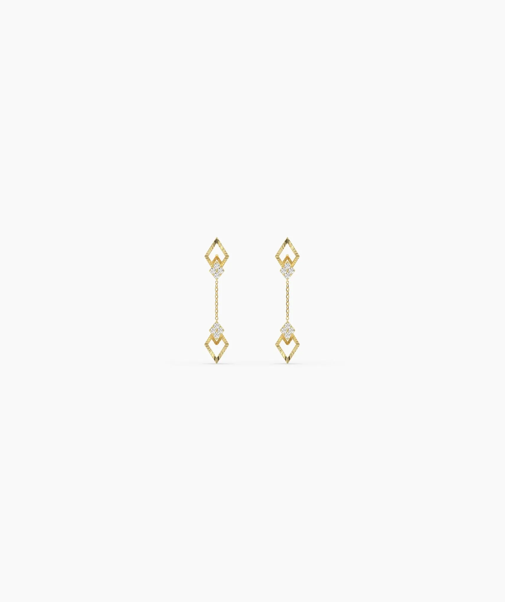 Geometric Diamond Drop Earrings