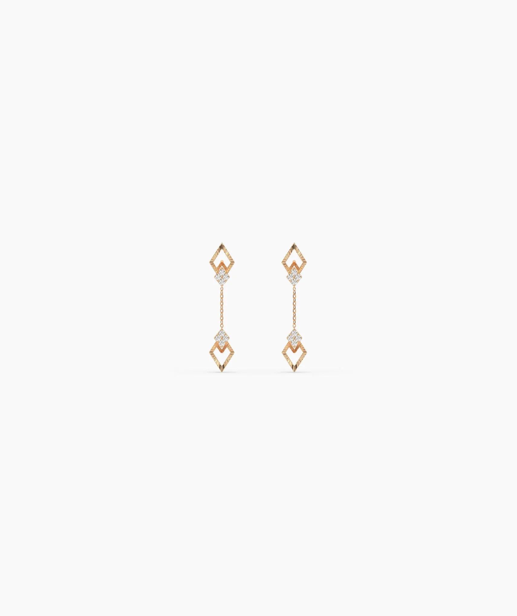 Geometric Diamond Drop Earrings