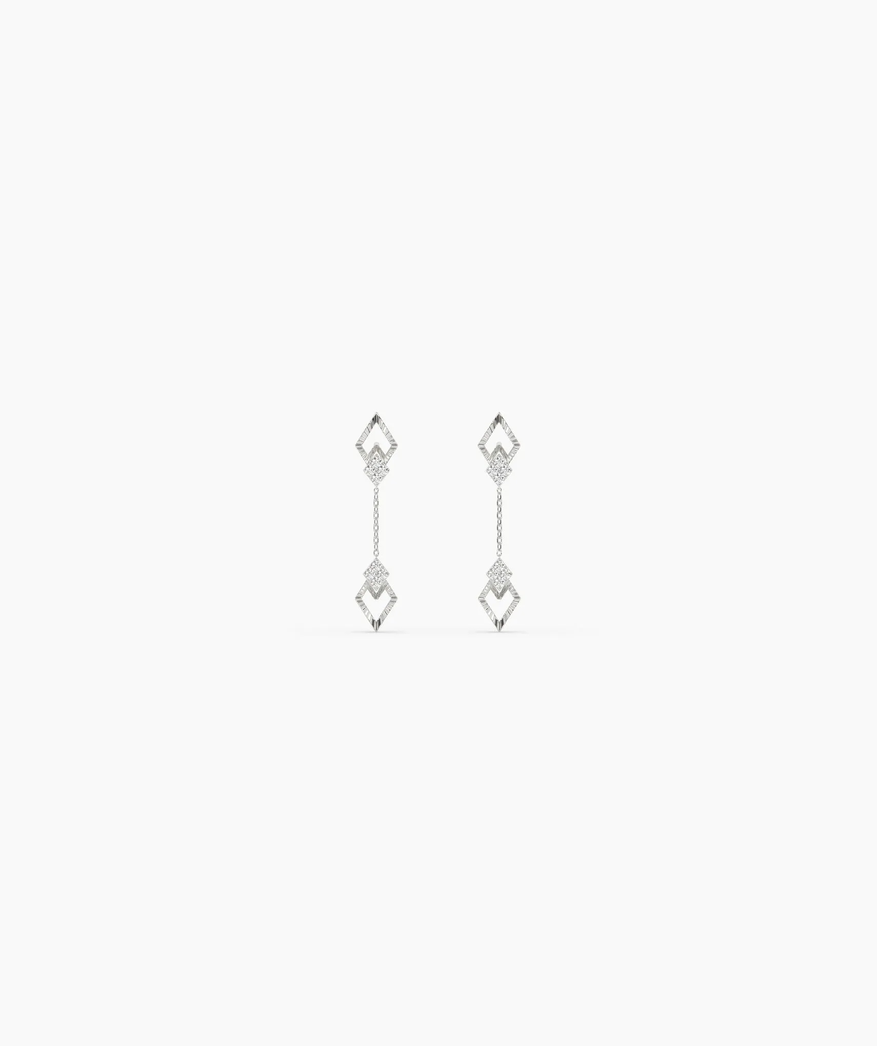 Geometric Diamond Drop Earrings