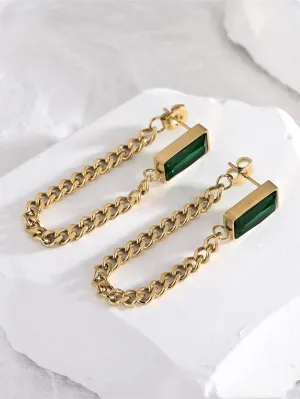 Geometric Drop Earrings - Multicolor