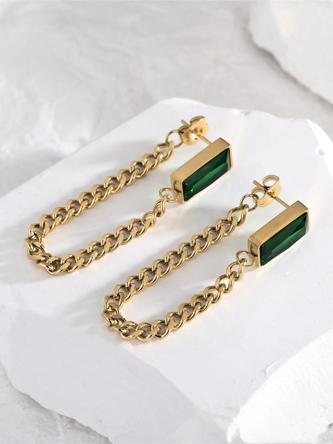 Geometric Drop Earrings - Multicolor