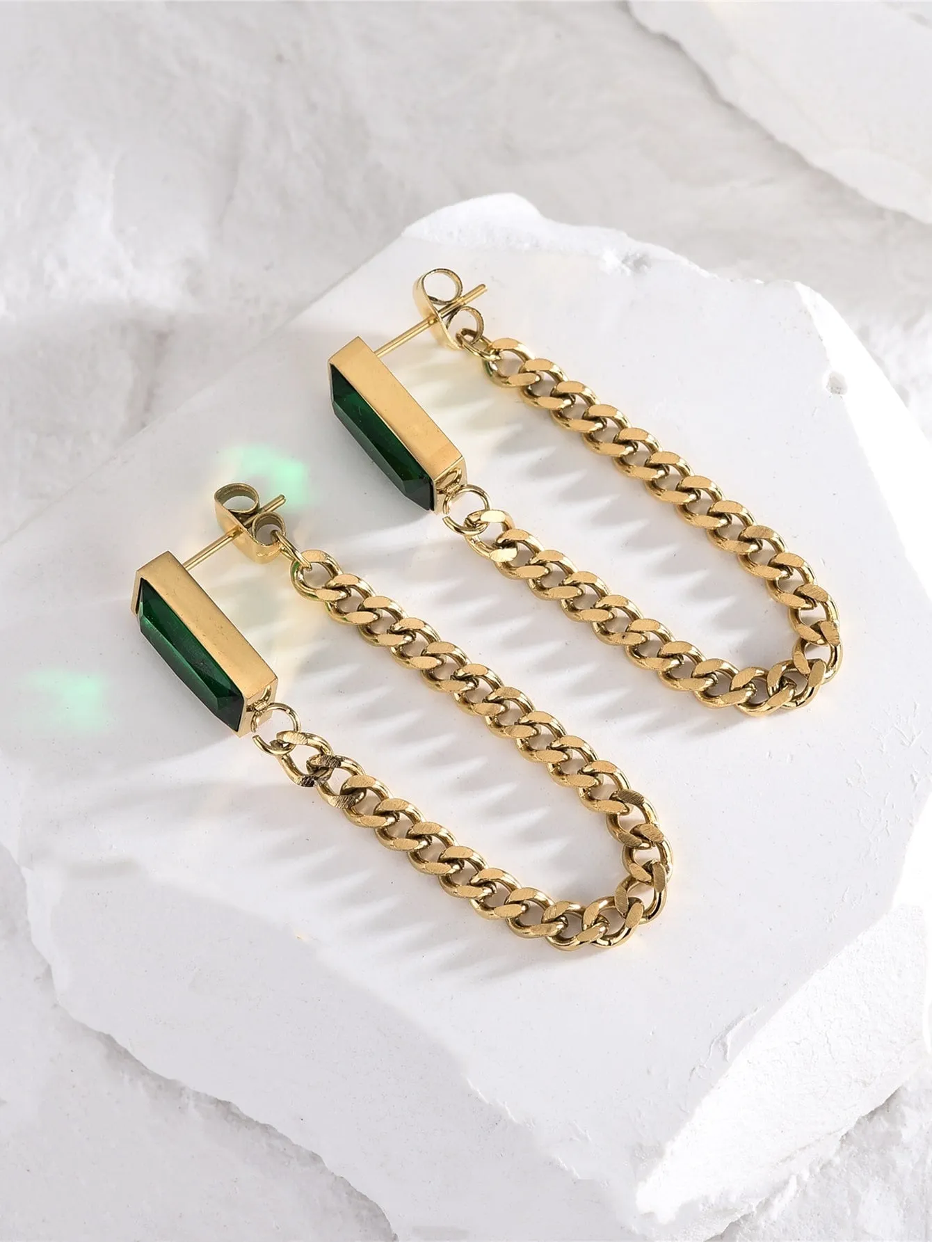 Geometric Drop Earrings - Multicolor