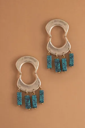 Geometric Gold Fringe Earrings