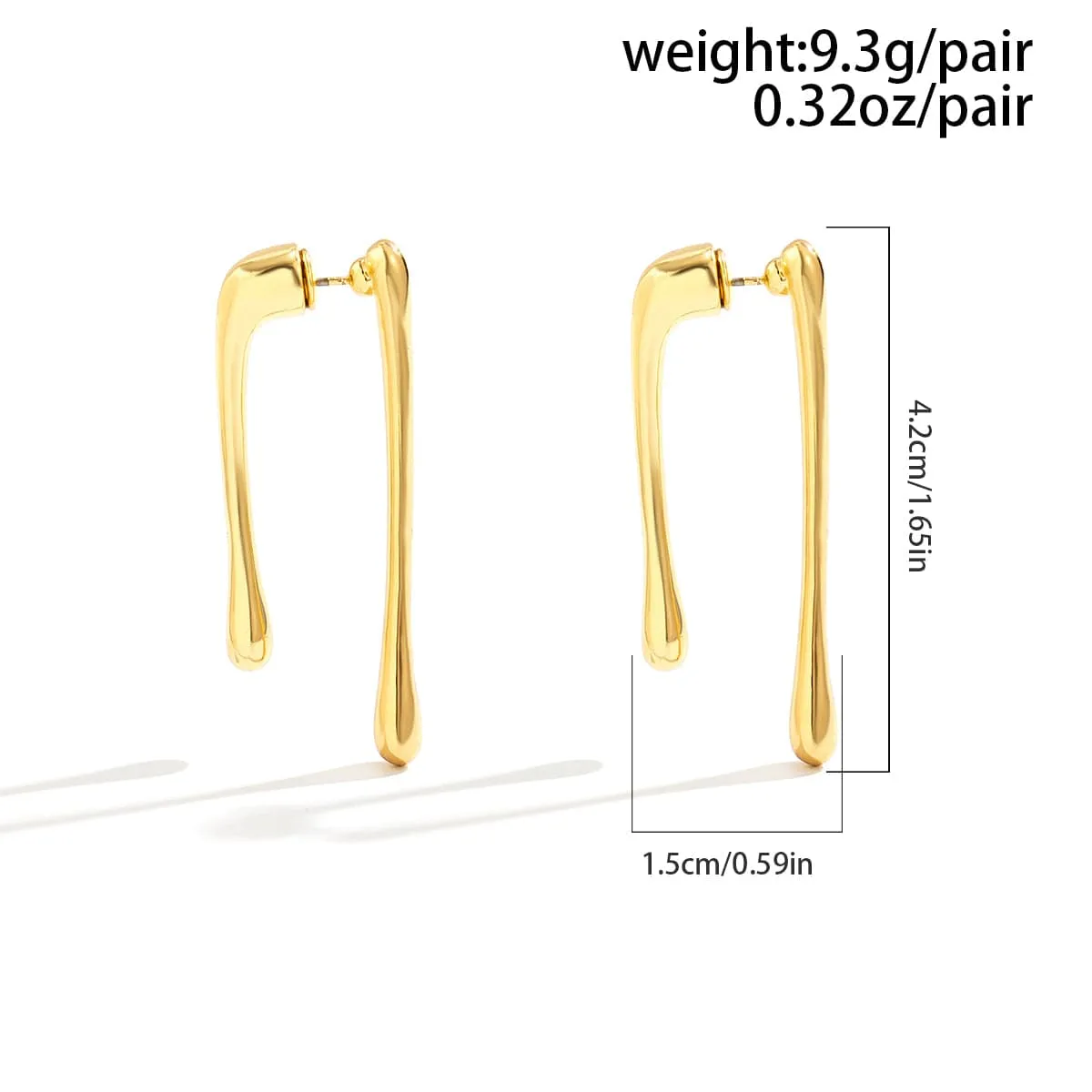 Geometric Gold Silver Plated Flow Waterdrop Earrings