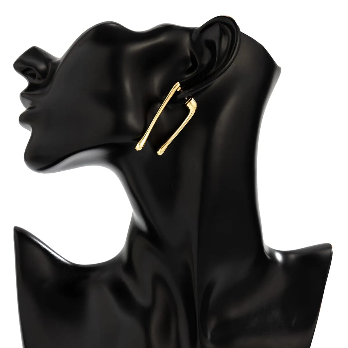 Geometric Gold Silver Plated Flow Waterdrop Earrings
