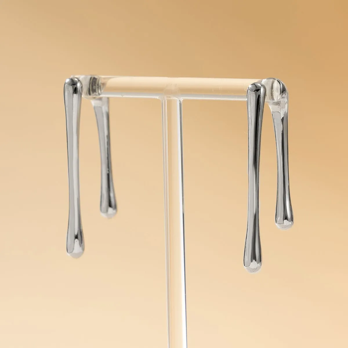 Geometric Gold Silver Plated Flow Waterdrop Earrings