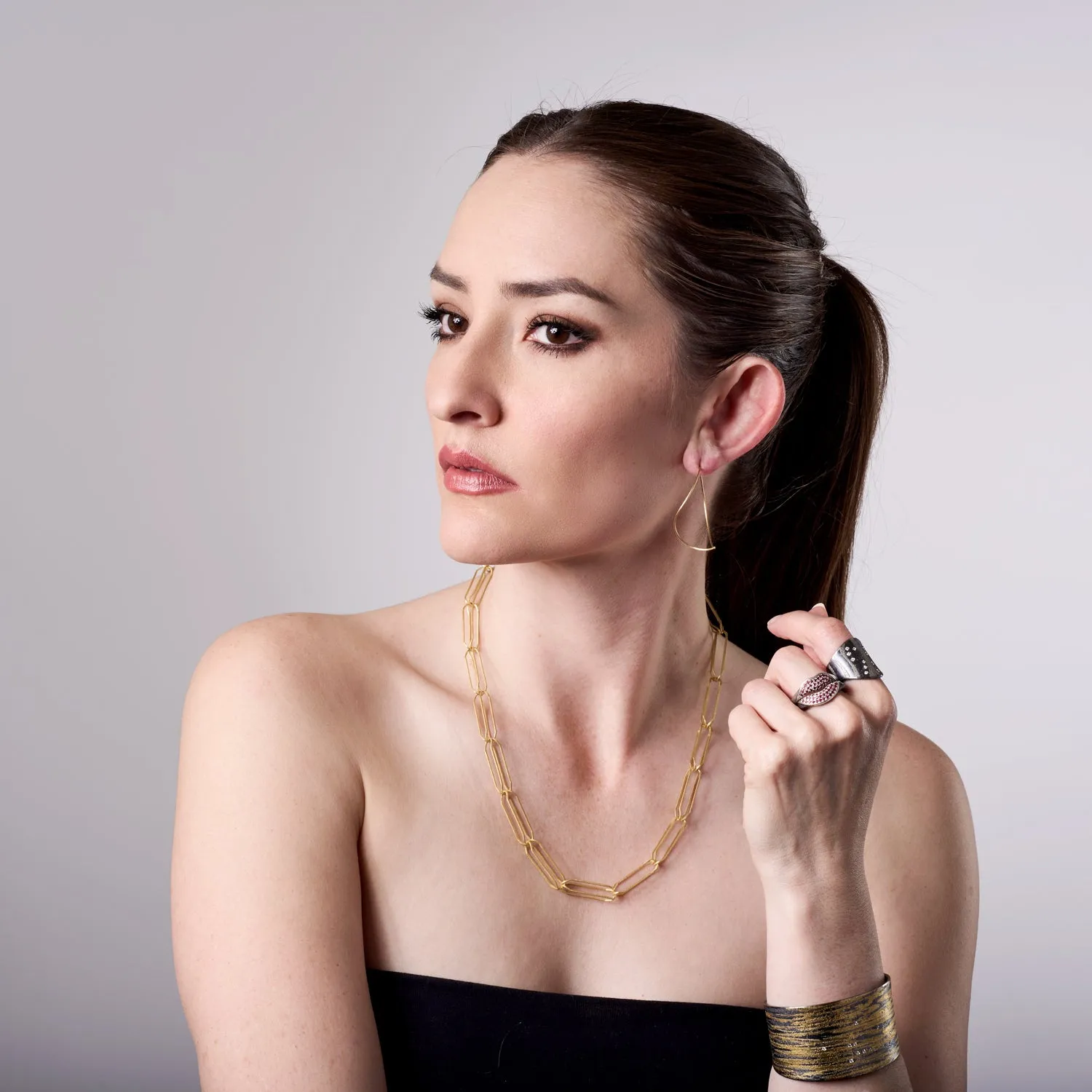 Geometric Gold Wire Earrings