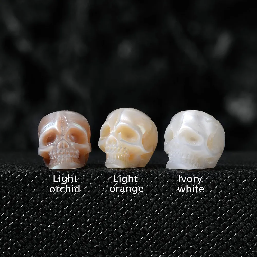 Geometric Initial Letter Alphabet Pearl Skull Stud Earrings