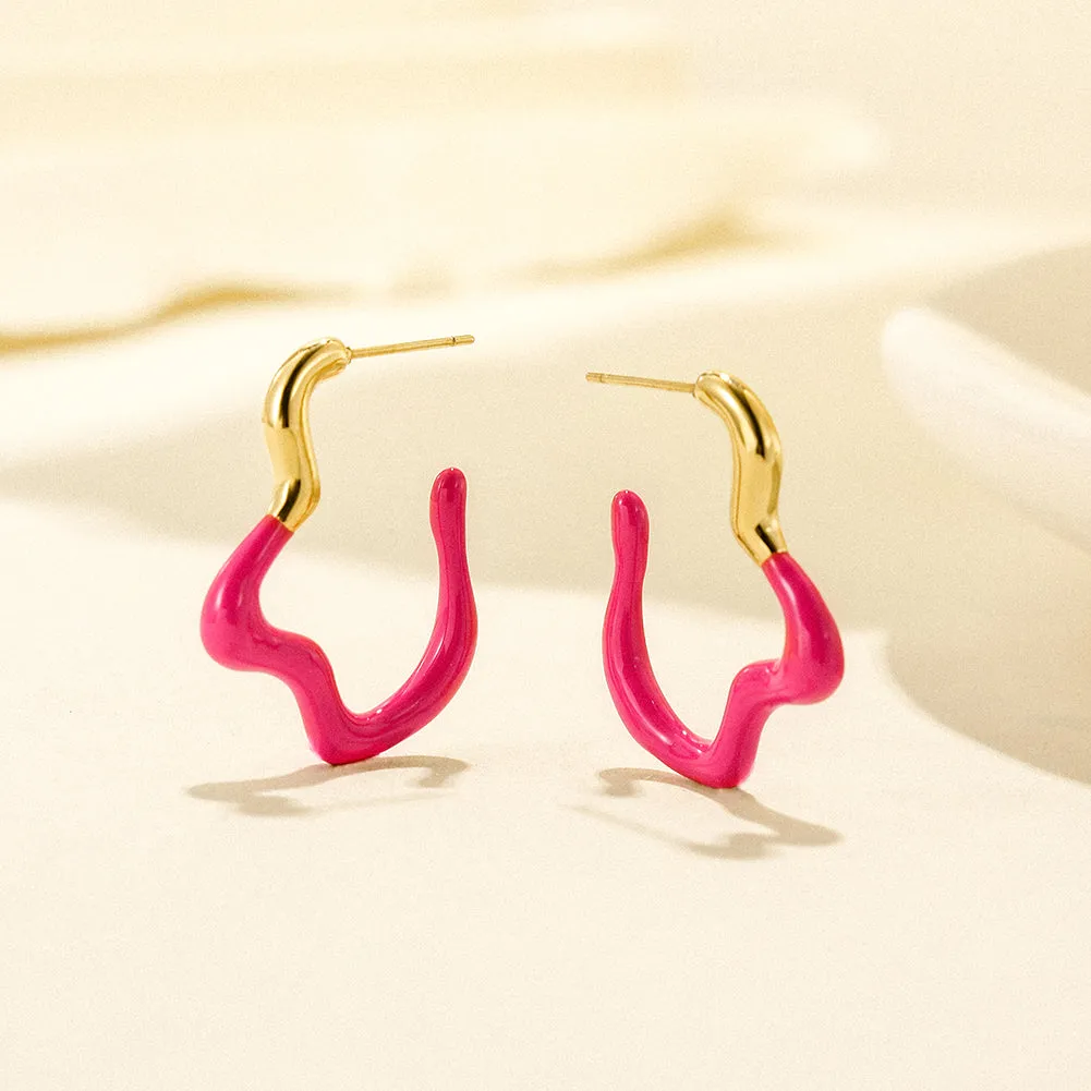 Geometric irregular earrings-SCE378ST