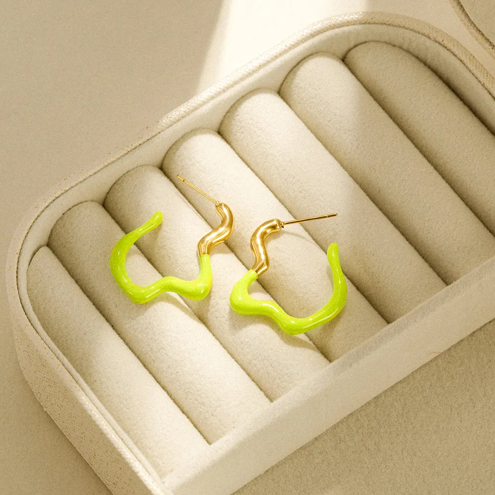 Geometric irregular earrings-SCE378ST
