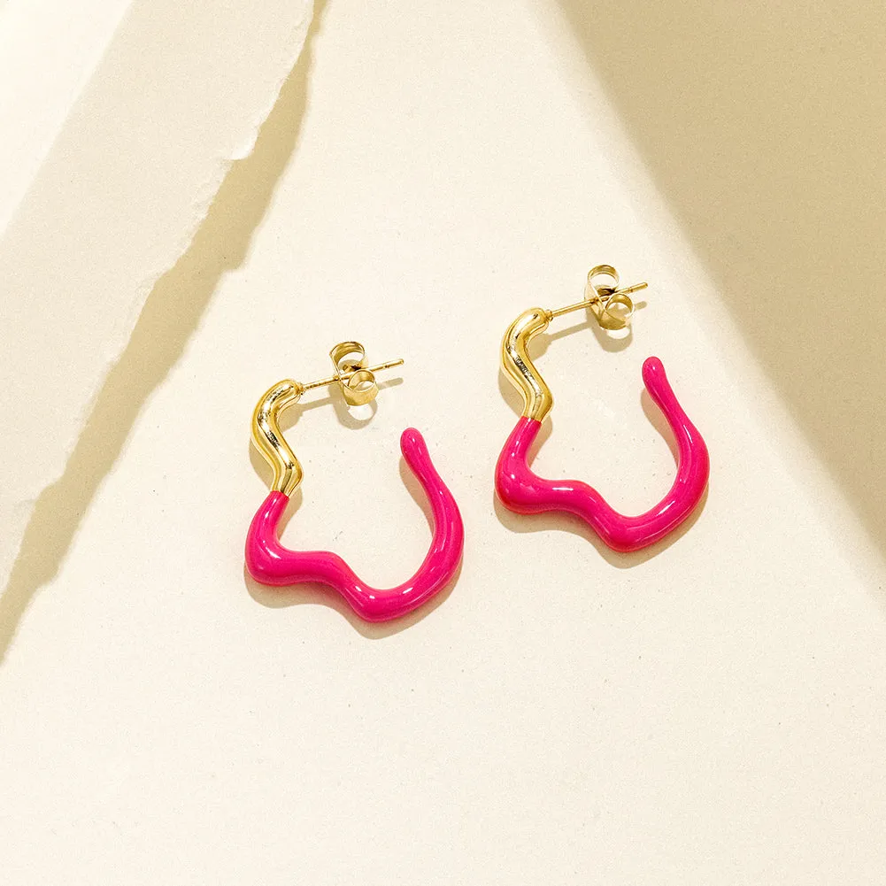 Geometric irregular earrings-SCE378ST