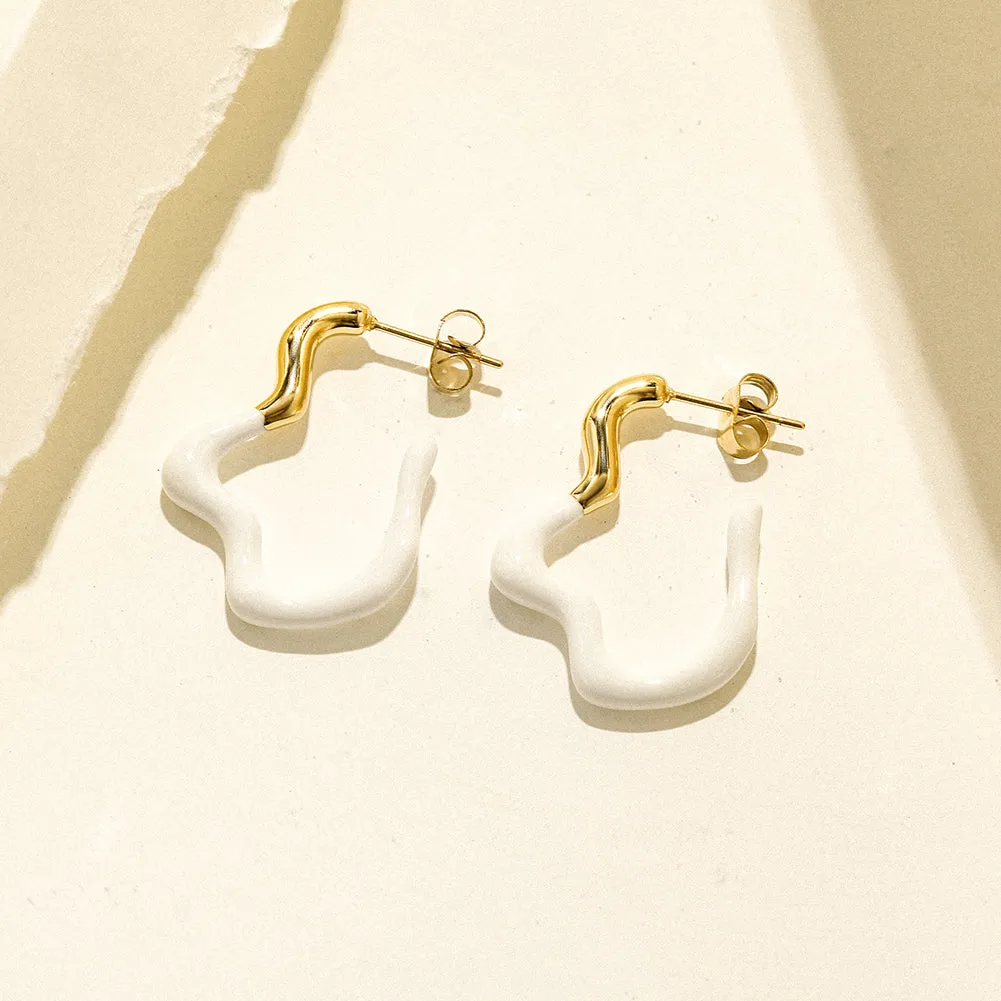 Geometric irregular earrings-SCE378ST