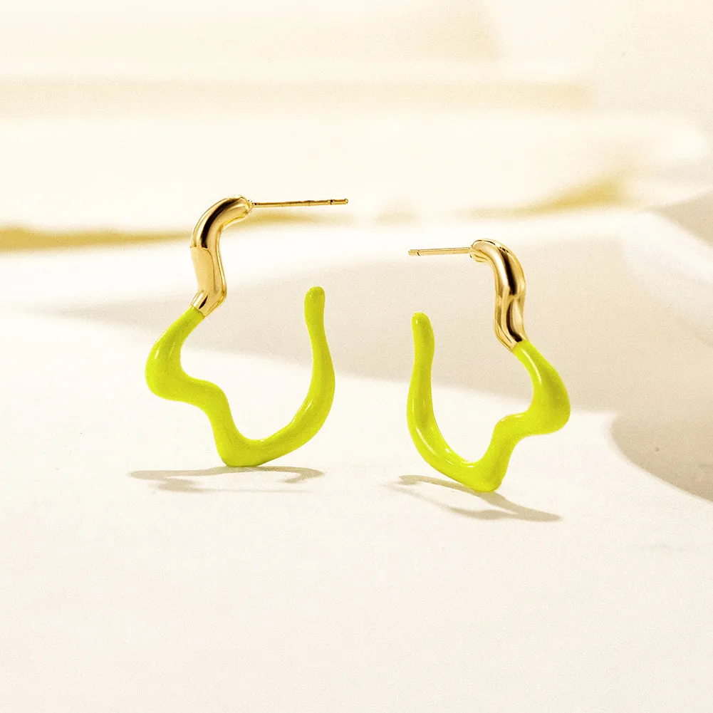 Geometric irregular earrings-SCE378ST