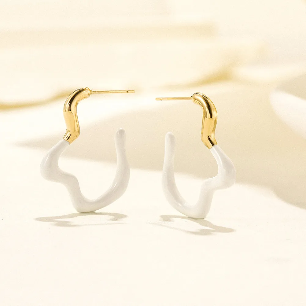Geometric irregular earrings-SCE378ST