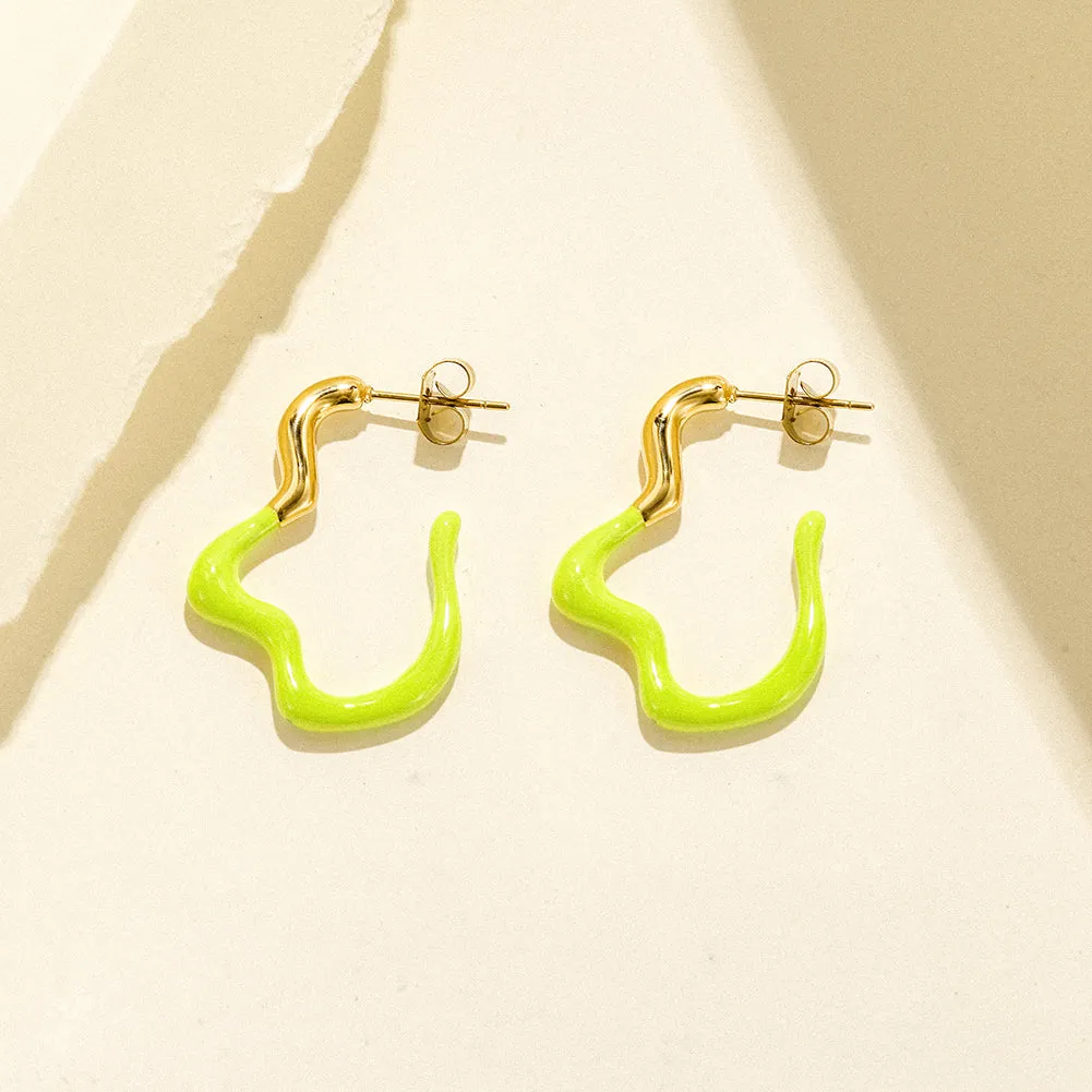 Geometric irregular earrings-SCE378ST