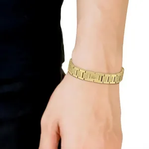 Geometric Link Bracelet With Textured Panels